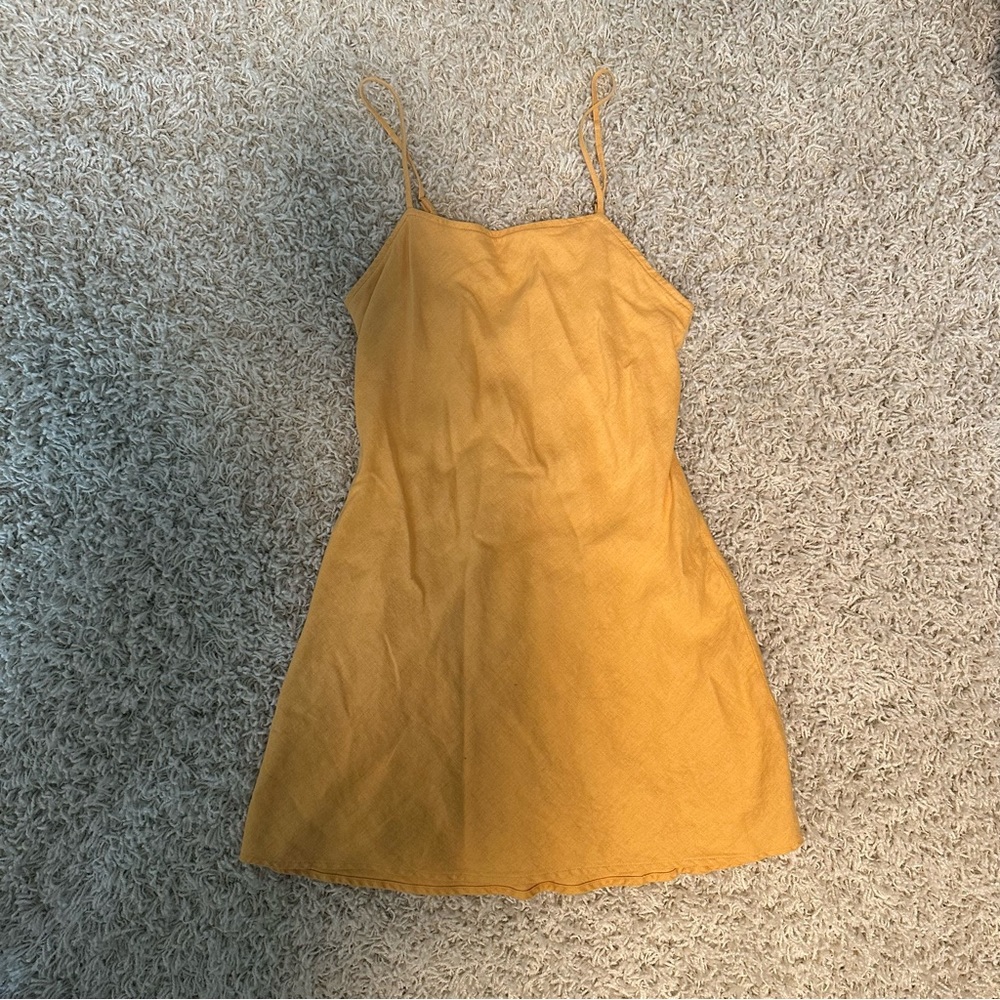 Abercrombie & Fitch Mini Linen-Blend Slip Dress
